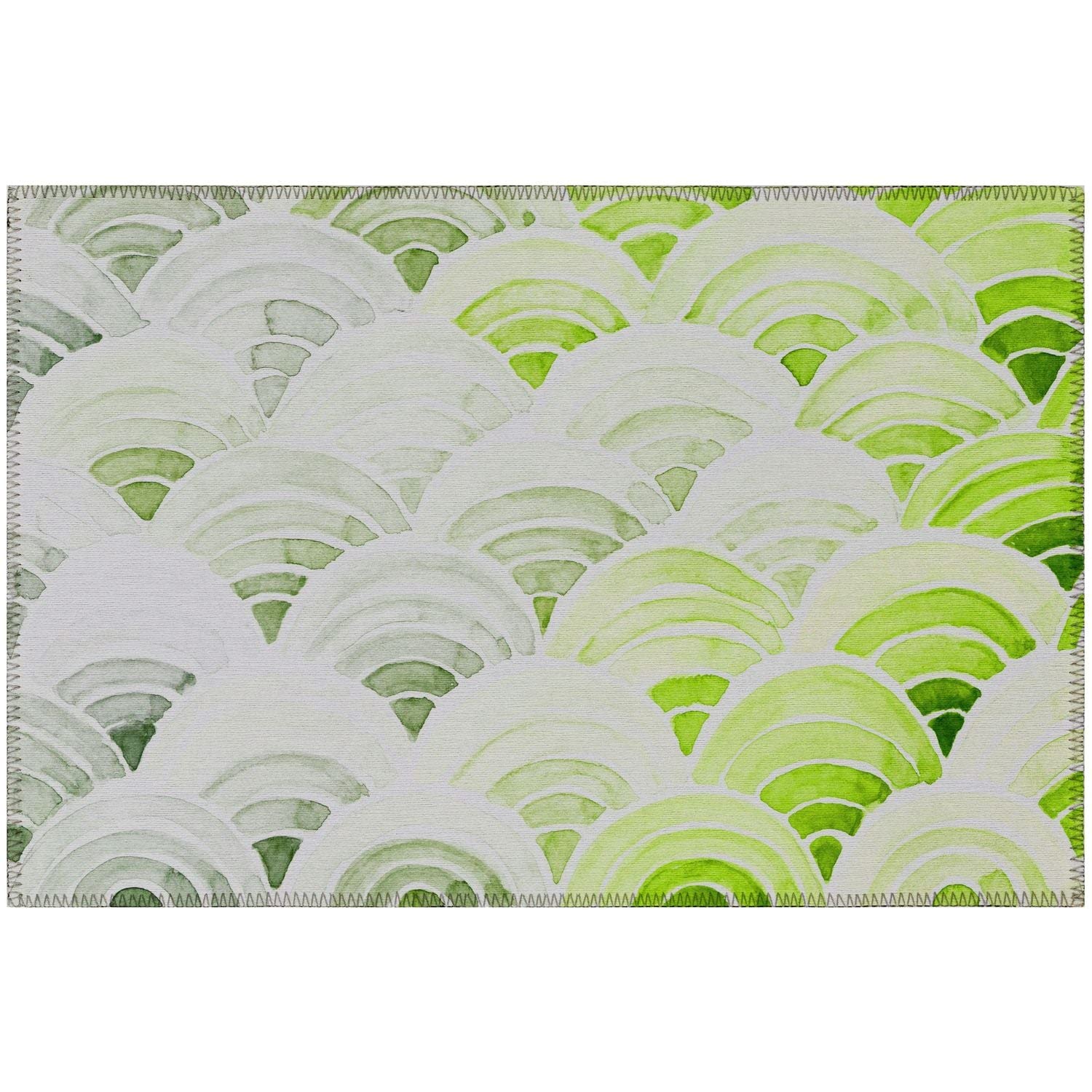 Seabreeze Sz5 Green Coastal Rug Rectangle 5' X 7 ' 6"