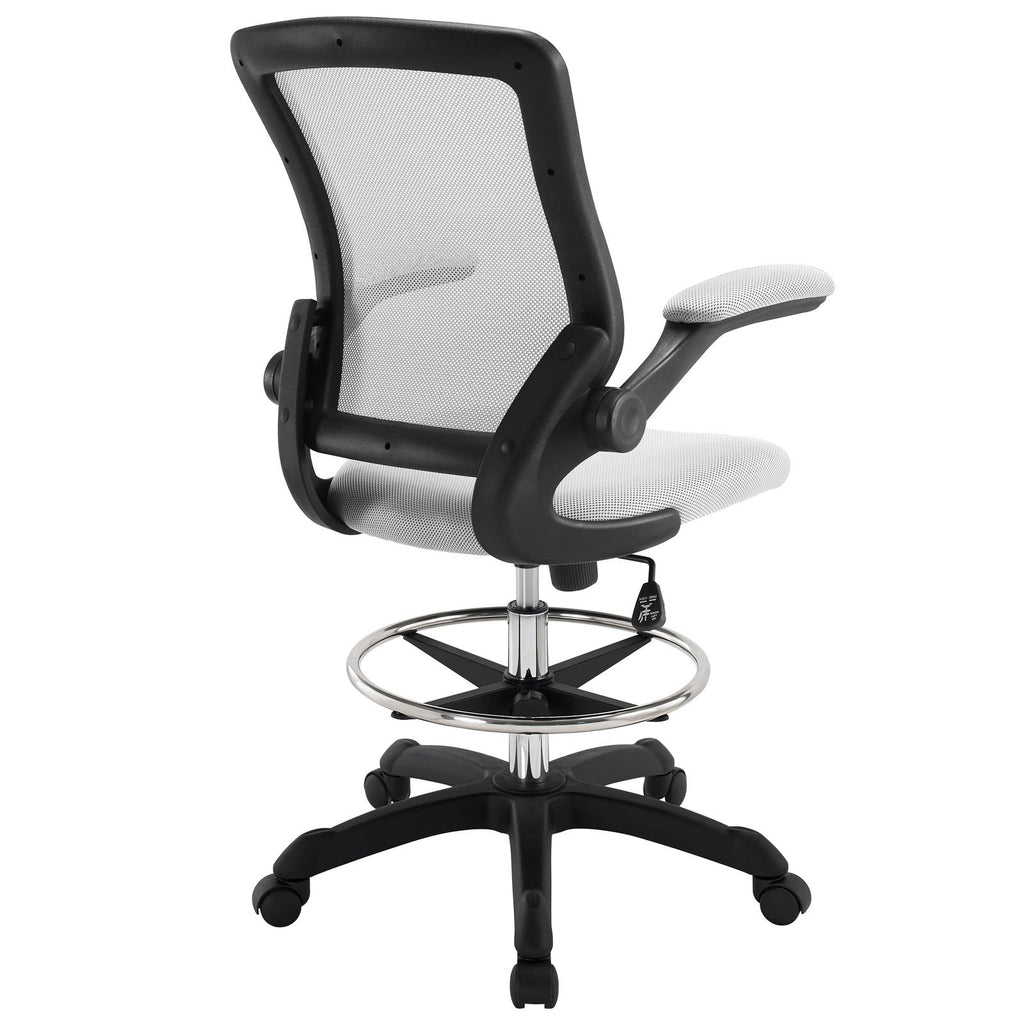 Modway MO-EEI-1423-GRY Veer-Reception Desk Flip-Up Arm Drafting Chair, 22.5"L x 25.5"W x 41.5-50"H, Gray