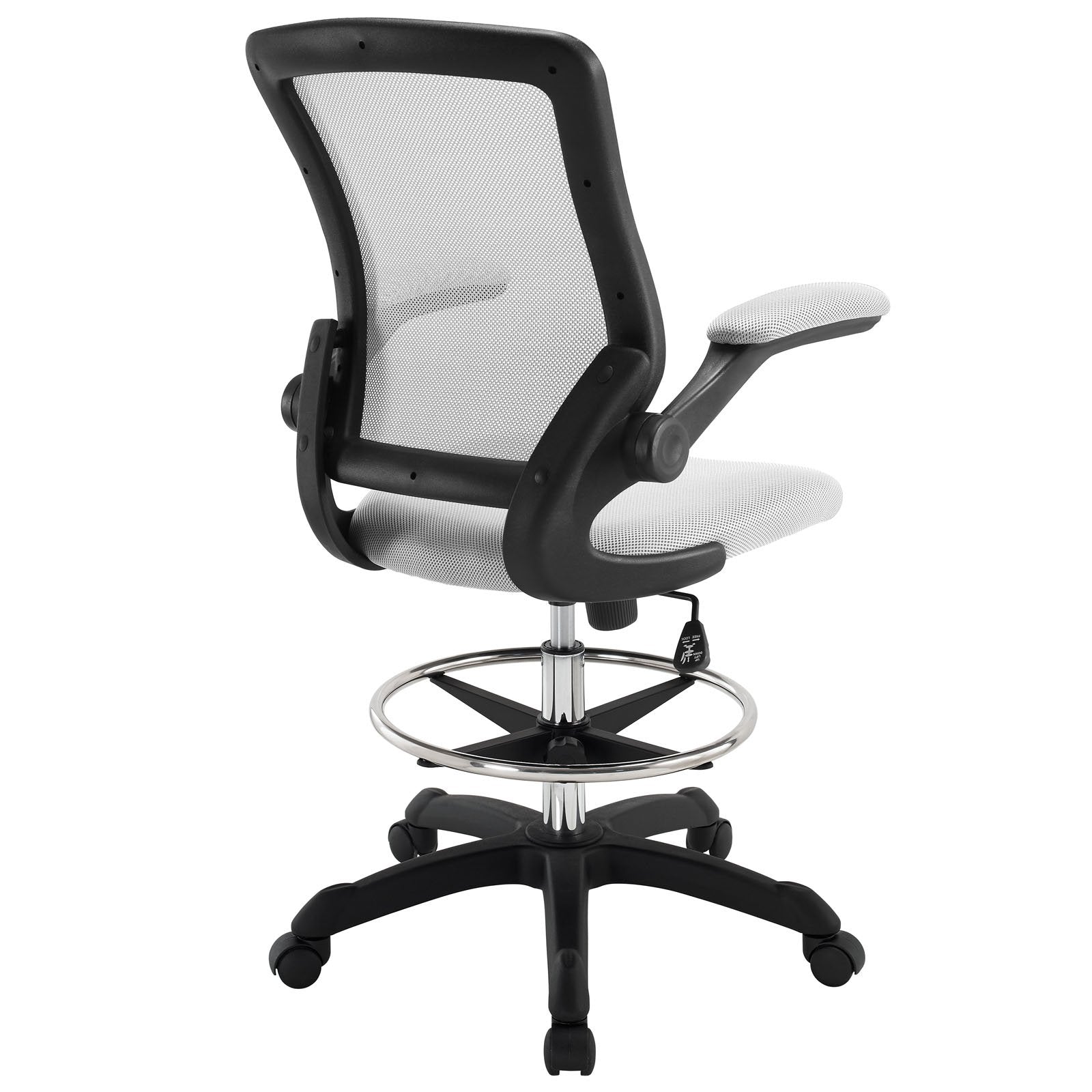 Modway MO-EEI-1423-GRY Veer-Reception Desk Flip-Up Arm Drafting Chair, 22.5"L x 25.5"W x 41.5-50"H, Gray