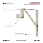 Closetmaid Suitesymphony Closet Bracket For Center Rod, And Shelf Support, Add On Accessory, Satin Nickel