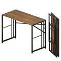 Lutown-Teen Folding Computer Desk 40 inch Writing Gaming Computer Camping Table, No Assembly Required Home Office Desk, Espresso