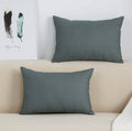 Tangdepot Handmade Decorative Solid 100% Cotton Canvas Throw Pillow Covers/Pillow Shams, (12'X20', Steel Grey)