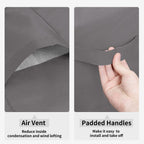 Easy-Going Stackable Patio Chair Cover Uv Resistant Outdoor Chair Cover Waterproof Lawn Patio Furniture Covers Fits For 4-6 Stackable Dining Chairs (2 Pack-28Wx36Dx47H Inch, Grey)