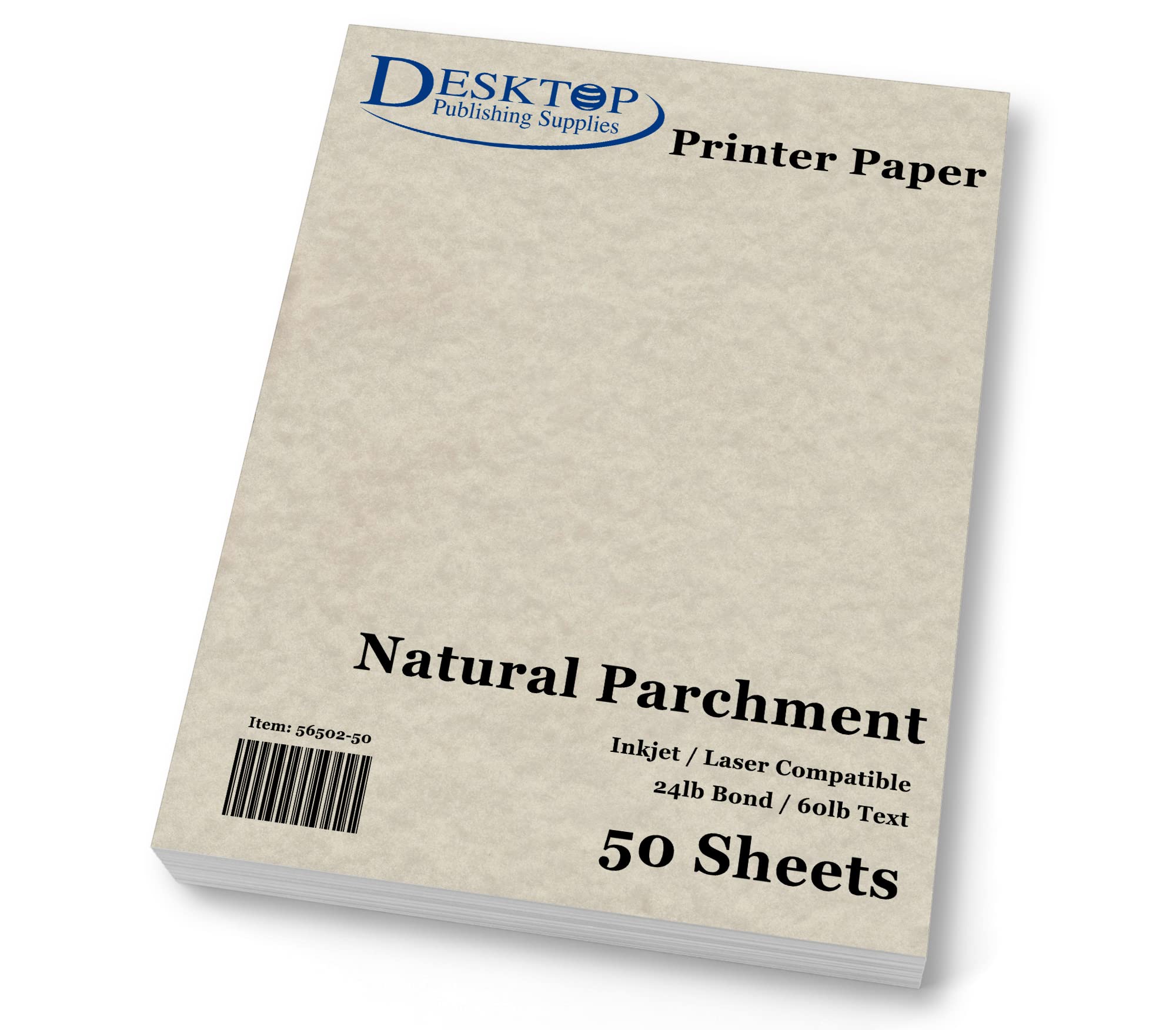 Natural Parchment Paper - 50 Sheets - Desktop Publishing Supplies, Inc. Brand