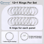 Chyhomenyc Window Blackout Curtain Liners With 13 Rings, Thermal Insulated 100% Blackout Liner For 63 Inch Curtains, Each 36'' W
