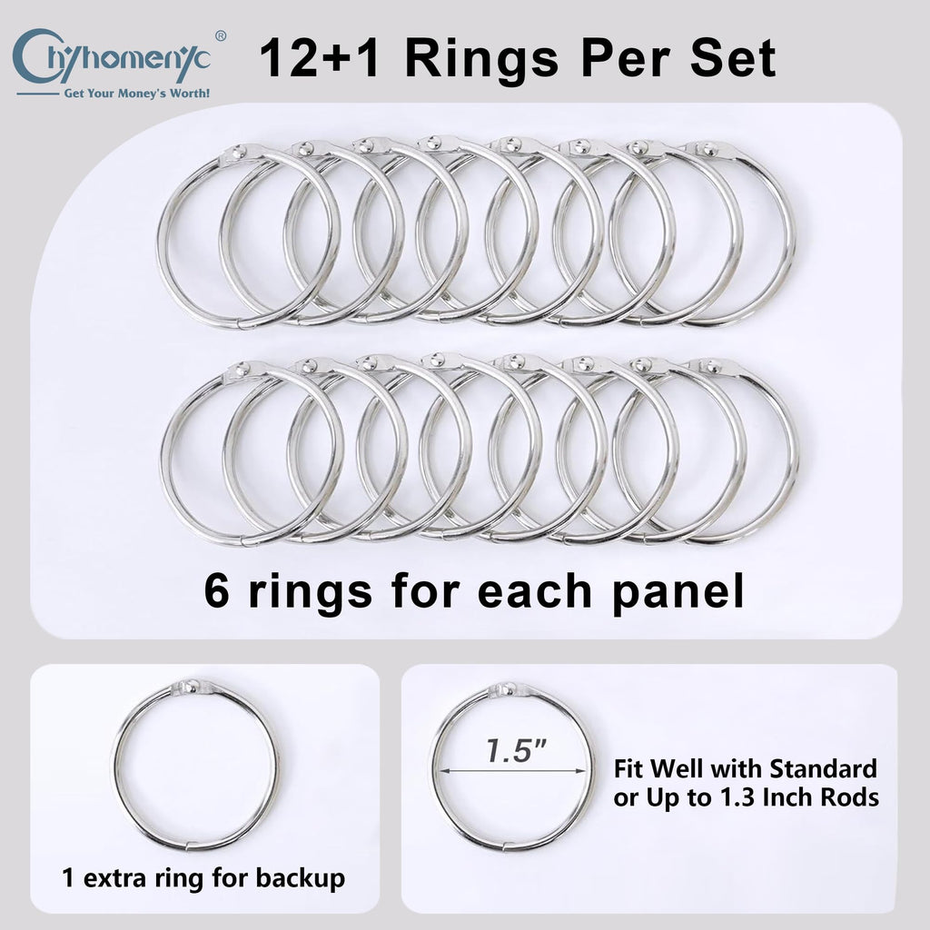 Chyhomenyc Bedroom Curtain Liners With 13 Rings, Privacy Energy Saving Blackout Liners For 84 Inch Curtains, Each 36'' Wx80 L, 2