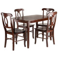 Ergode Elegant 3-Piece Shaye Dining Table Set | Solid Wood | Walnut Finish | 2 Slat Back Chairs | Contemporary Design | Easy Assembly (94358VV) (94358-VV) (94547-VV)