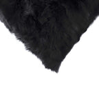 HomeRoots Decor 5-inch x 12-inch x 20-inch 100% Natural Rabbit Fur Black Pillow