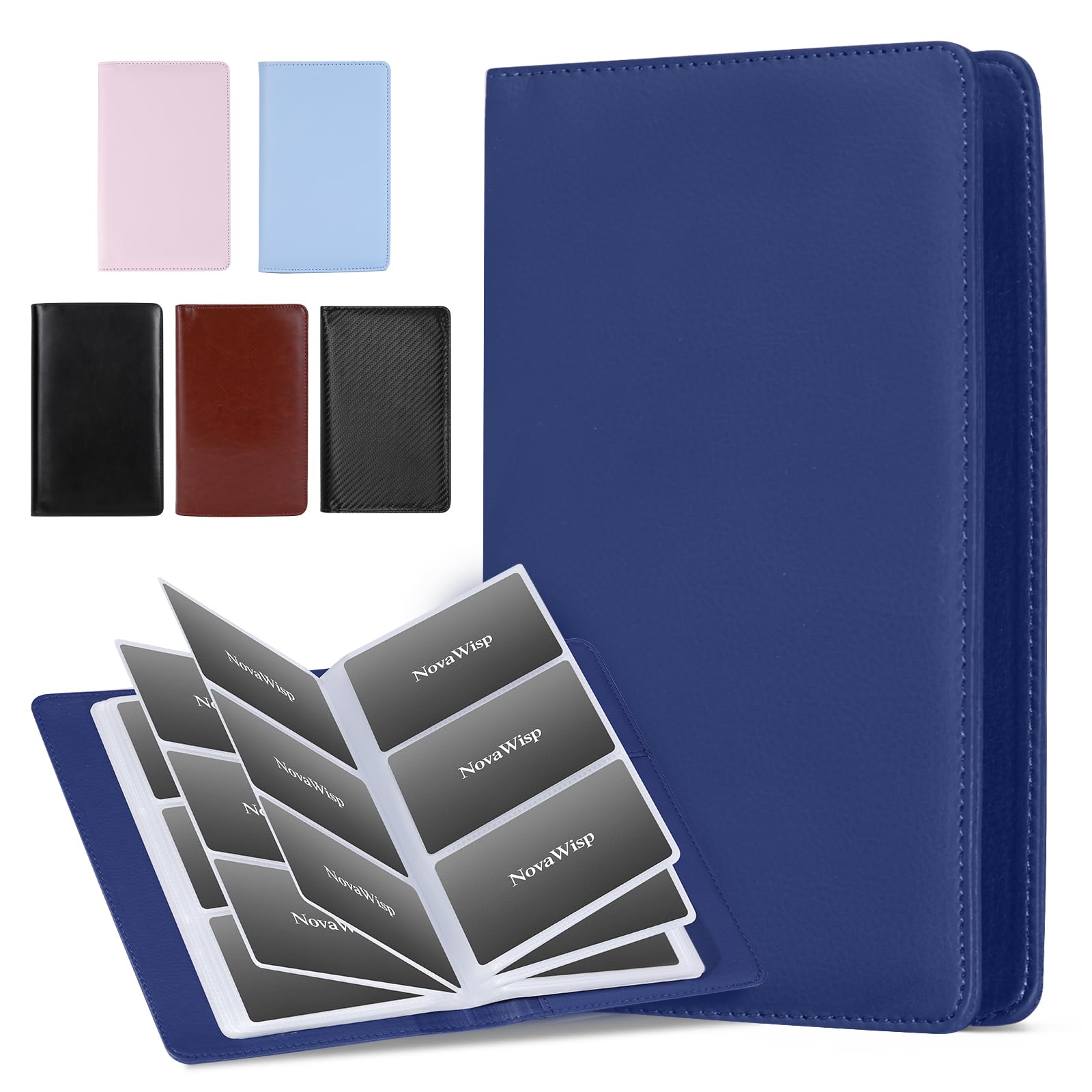 300 Business Cards Holder, 50 Pages Gift Cards Holder, Professional Pu Leather Credit Cards Organizer Wallet, Portable Name Card