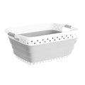 Lavish Home Collapsible Plastic Laundry Basket, Gray, 24.25x17.5x10.5
