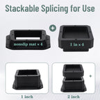 Btsd-Home Bed Risers 1 Inch Heavy Duty Furniture Risers For Sofa Table And Chair Black 4 Pack