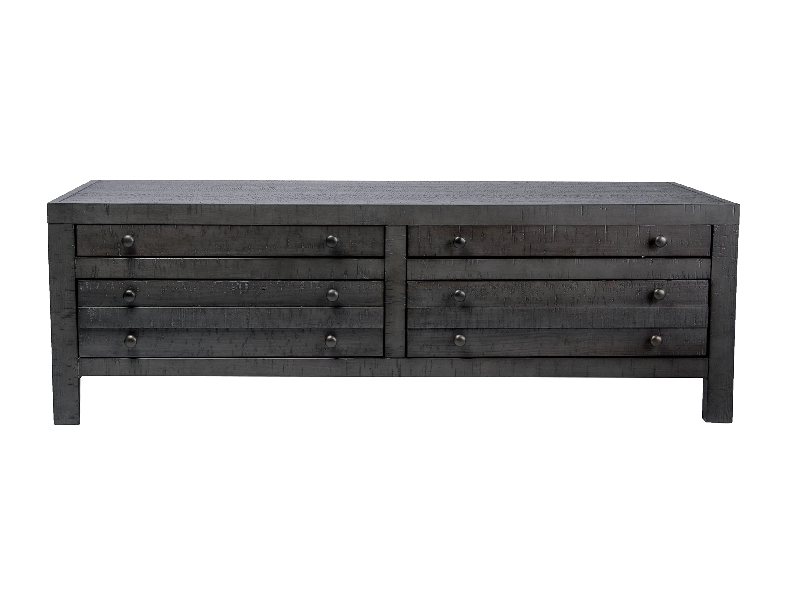 Best Quality Furniture CT488 Coffee Table Set, Rustic Dark Gray Oak