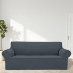 2025 New Stretch Oversized Sofa Slipcovers Couch Sofa Cover For 4 Seater Furniture Protector Covers With Elastic Bottom Jacquard Fabric Small Checks For Pets, Kids - Grey