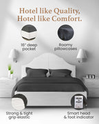 Good Sleep Bedding King Size Sheets Set Deep Pockets - 4 Pc, 100% Egyptian Cotton King Size Sheet, Fits Upto 16'', Luxury King S