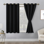 Hiasan Blackout Curtains For Bedroom, 52 X 54 Inches Long - Thermal Insulated & Light Blocking Window Curtains For Living Room/Kids Room, 2 Drape Panels Sewn With Tiebacks, Camel