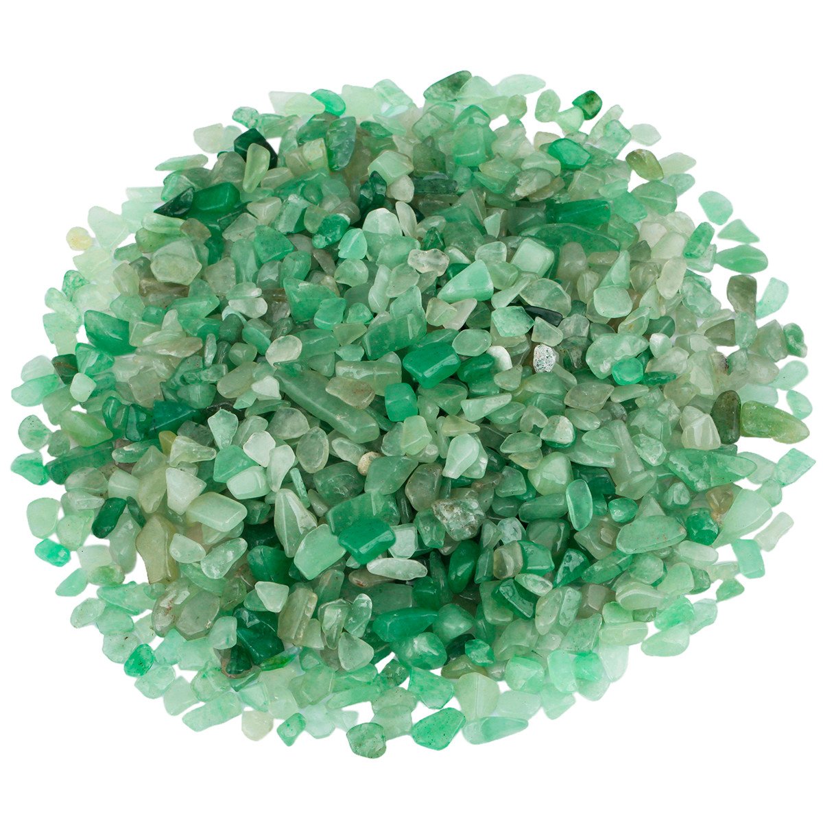 SUNYIK Green Aveturine Tumbled Chips Stone Crushed Crystal Quartz Pieces Irregular Shaped Stones 1pound(about 460 gram)