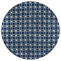 Rizzy Home Alora Decor Holland 10' Round Geometric Blue/Ivory Hand-Tufted Area Rug