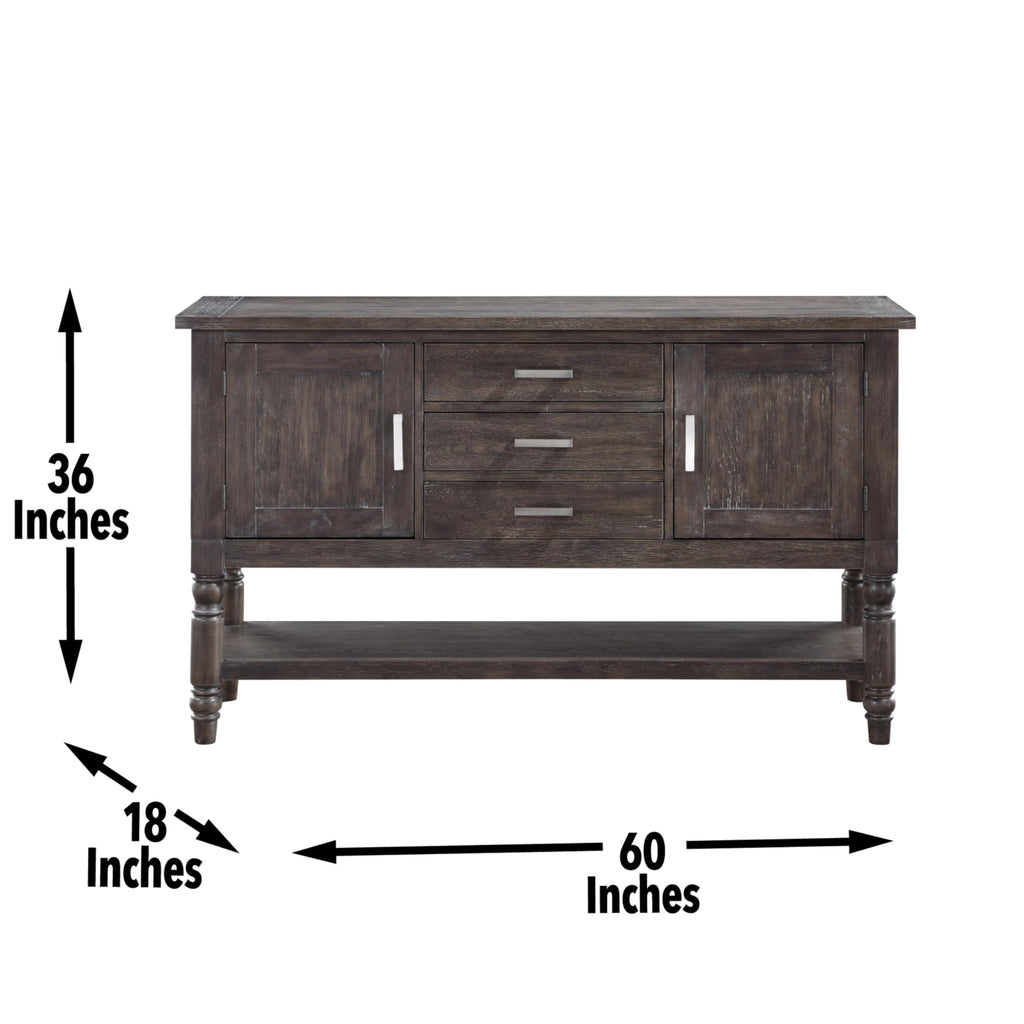 Steve Silver Dining Ample Storage, Elegant Design, Dusty Espresso Finish, Hutchins Collection, Satin Nickel Hardware Server