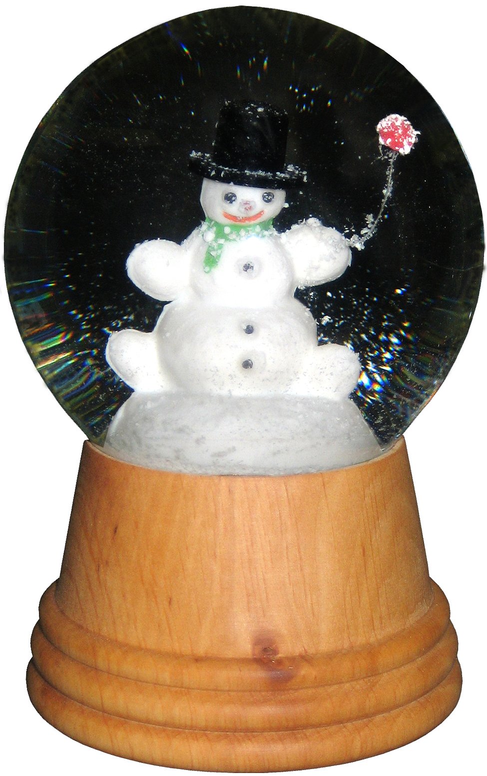 Alexander Taron Importer 2406 Perzy Snowglobe, Medium Snowman With Wooden Base-5&quot; H W X 3&quot; D, 5&quot; X 3&quot; X 3&quot;, Brown