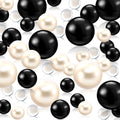 Black White Floating Pearls | 150PCS Black White Pearls Bead for Centerpieces Vases, Black White No Hole Beads | 8/14/20 mm Floa