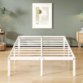 Upcanso 16 Inch White King Bed Frame Heavy Duty Metal Platform King Size Bed Frames With High Storage, Eassy Assembly 3,500 Lbs Heavy Duty Bedframes