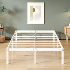 Upcanso 16 Inch White King Bed Frame Heavy Duty Metal Platform King Size Bed Frames With High Storage, Eassy Assembly 3,500 Lbs Heavy Duty Bedframes