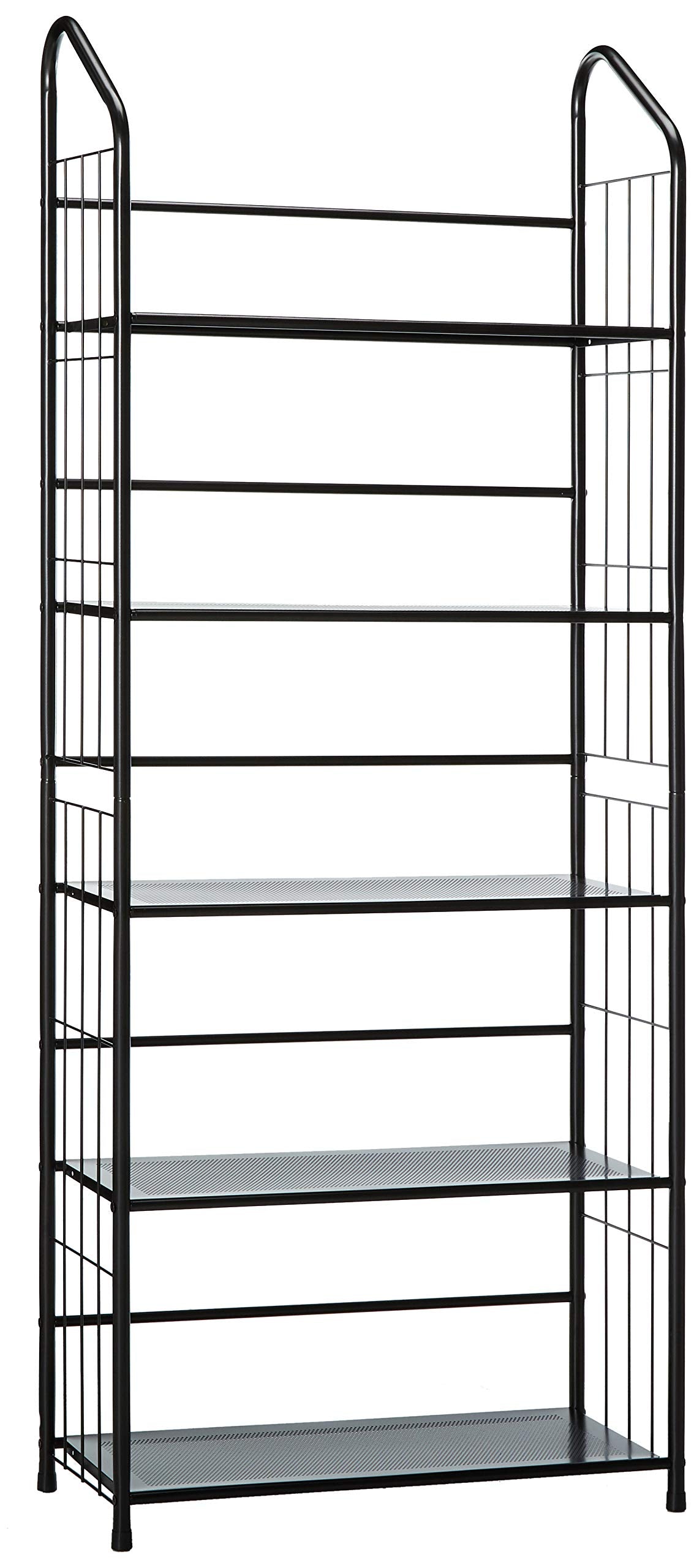 Unbrand Black 5 Tier Metal Bookshelf Rack,