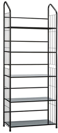 Unbrand Black 5 Tier Metal Bookshelf Rack,