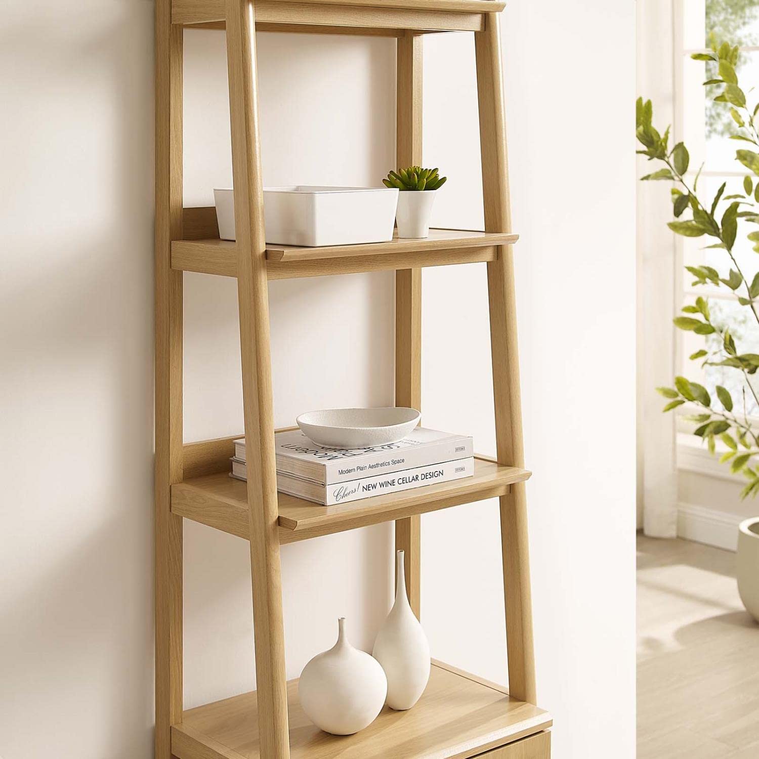 Modway 21&Quot; Bookshelf Display Case In Oak
