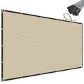 Sunnyroyal Privacy Fence Screen Heavy Duty Windscreen Net Fabric With Brass Grommets Outdoor 4' X 127' Beige
