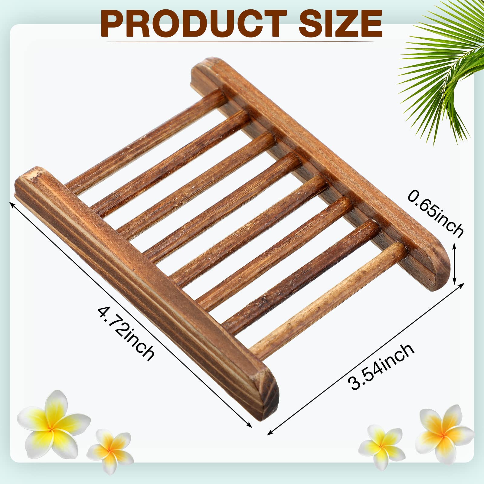 50 Pack Soap Saver Bamboo Wood Soap Dish Tray Wooden Hand Craft Soap Case For Shower Rectangular Bathtub Shower Dish Accessories