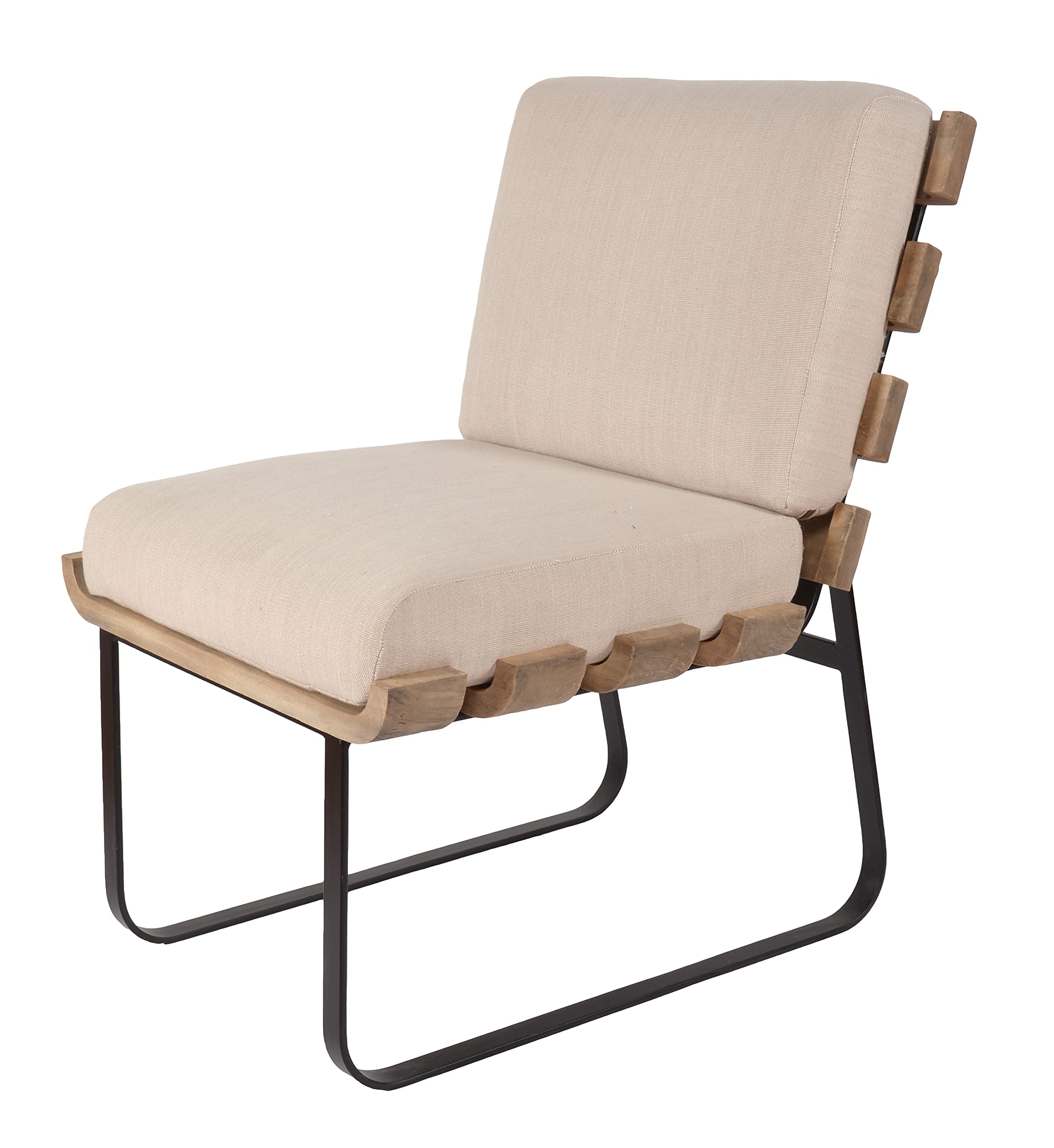 AFD Home Farmhouse Slatted Iron Chair