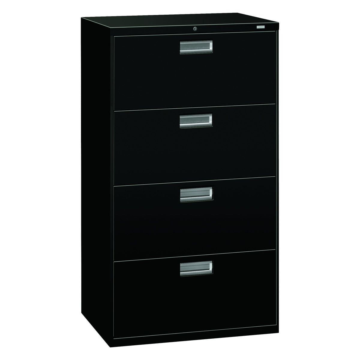 HON Brigade 600 Series Lateral File, 4 Legal/Letter-Size File Drawers, Black, 30&quot; X 18&quot; X 52.5&quot;