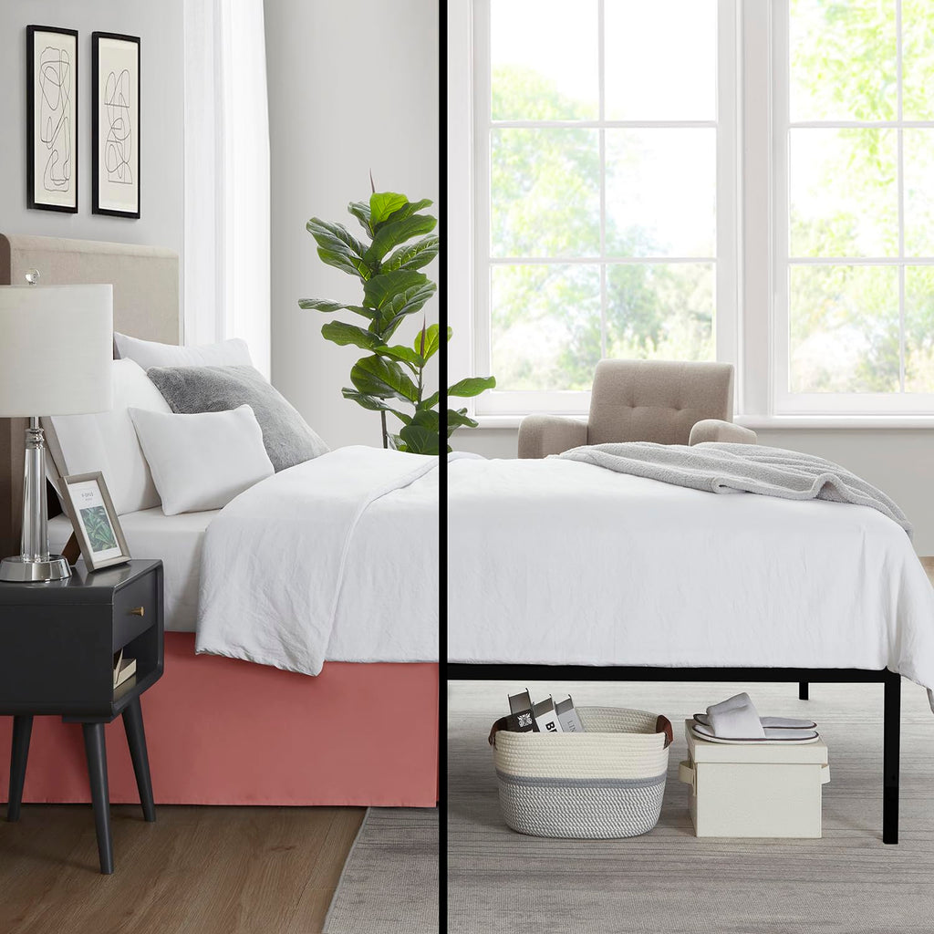 Nestl Pink Clay Twin Xl Bed Skirt - Twin Xl Size Bed Skirt 14 Inch Drop - Brushed Microfiber Bed Skirts - Hotel Quality Pleated Bed Skirt - Shrinkage & Fade Resistant