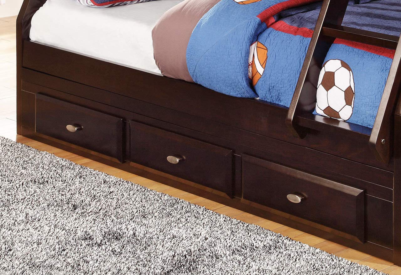 American Furniture Classics Espresso Wood 3-drawer Bunk Bed - Thumbnail 2