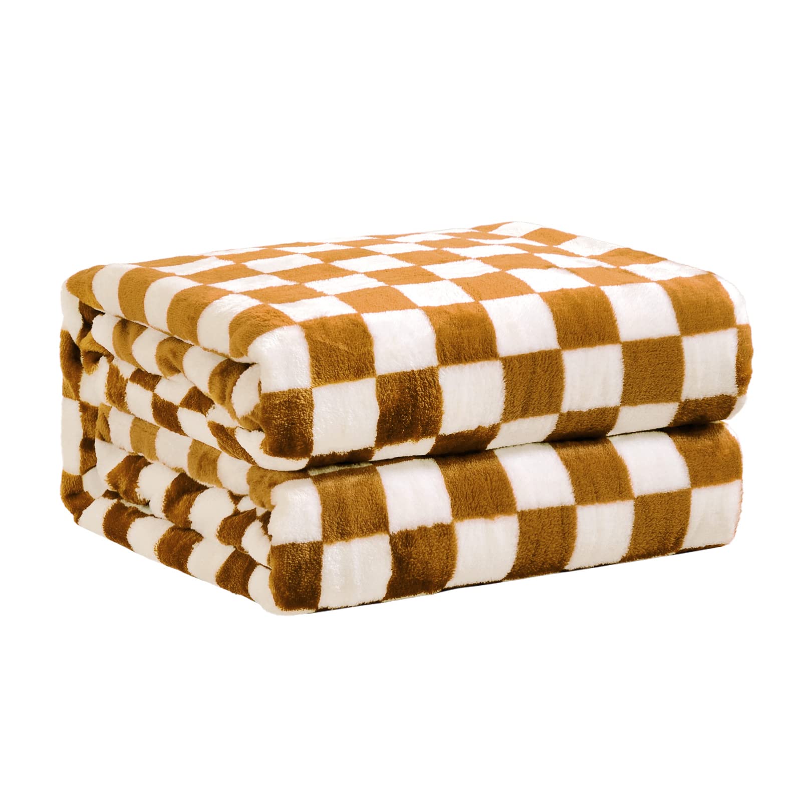 Fy Fiber House Checkered Flannel Fleece Throw Blanket Soft Cozy Checkerboard Grid Print Chessboard Gingham Pattern Blankets For