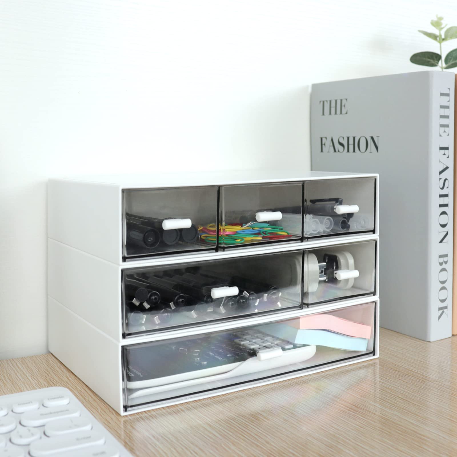 Desk Organizer, 3 Tier Stackable Desk Organizer With Drawers, Plastic Storage Drawers, Makeup Desktop Drawer Organizer, Desk Org