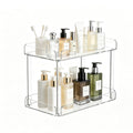 Hexsonhoma Acrylic Tray Shelf  2 Tier Clear Bathroom Countertop Organizer, MoistureResistant Vanity Storage Rack for Makeup, P