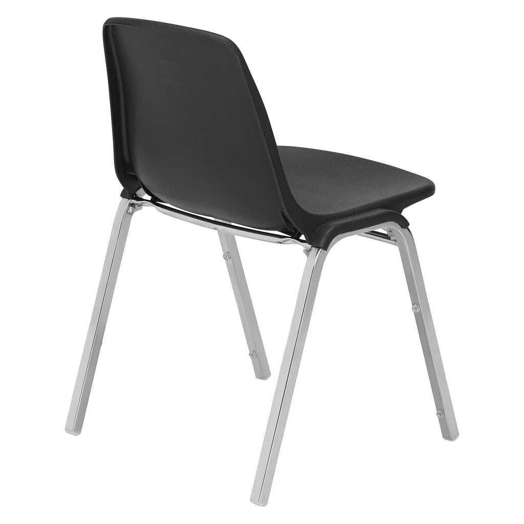 National Public Seating 8100 Series Poly Shell Stacking Chair Black Polypropylene 8110