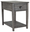 Signature Design by Ashley Borlofield Farmhouse Rectangular End Table with Drawer, Gray
