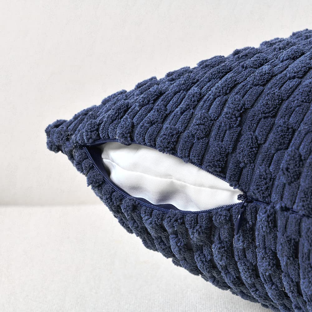 Fancy Homi 2 Packs Navy Blue Decorative Throw Pillow Covers 26X26 Inch For Couch Bed Sofa, Modern Farmhouse Boho Home Decor, Sof