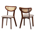 Baxton Studio Dannell Mid-Century Fabric Dining Chair, Grey/Walnut Brown/Light Brown, 2/Set (236-2P-13290-Ht)