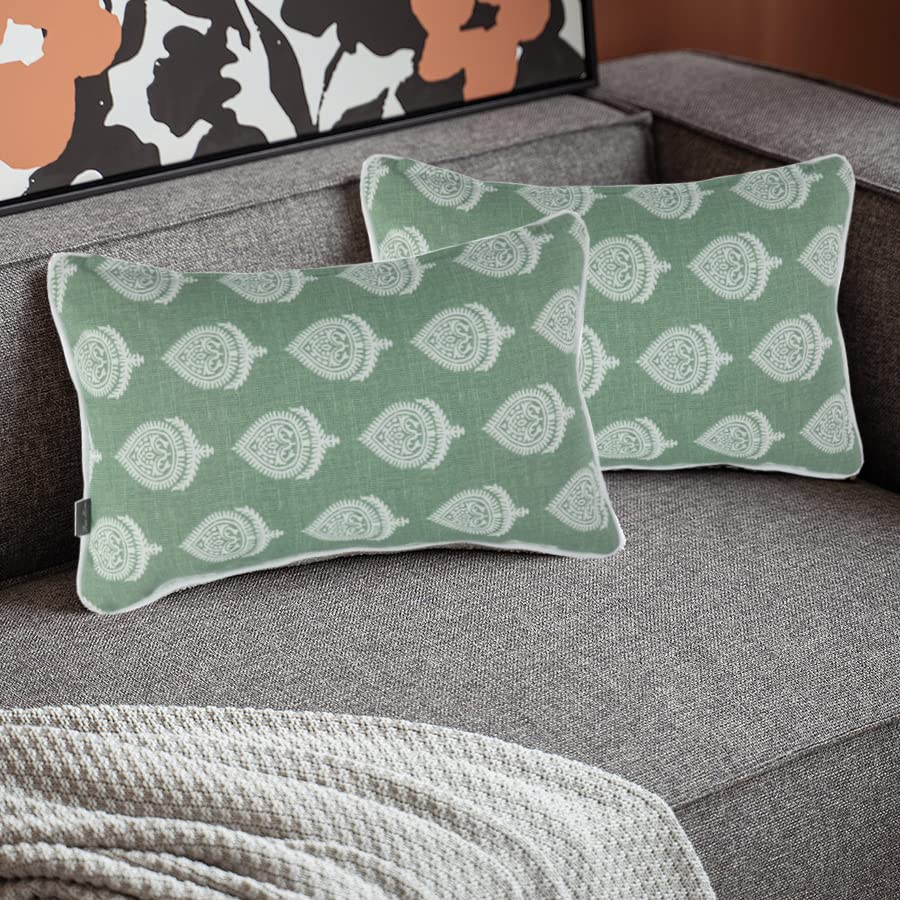 Funhome Outdoor Indoor Lumbar Pillow Covers Only, Waterproof Fade-Resistant Patio Lumbar Cushion Cases 12    X 20   , Decorative