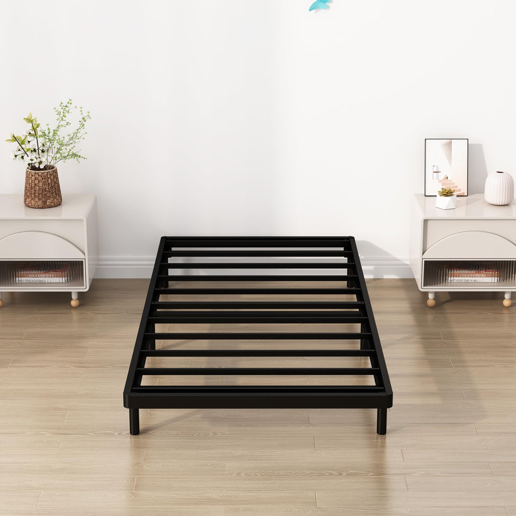 Upcanso Twin Box Spring Bed Base 2 Inch, Low Profile Metal Boxspring Twin Bunkie Board 2 Inch, 2000 Lbs Max Weight Capacity Mattress Foundation, Noise-Free, Easy Assembly