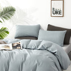 Clothknow Light Blue Comforter Set Twin 3Pcs Haze Blue Bedding Comforter Sets Dusty Blue Comforter Twin Soft Light Blue Comforte