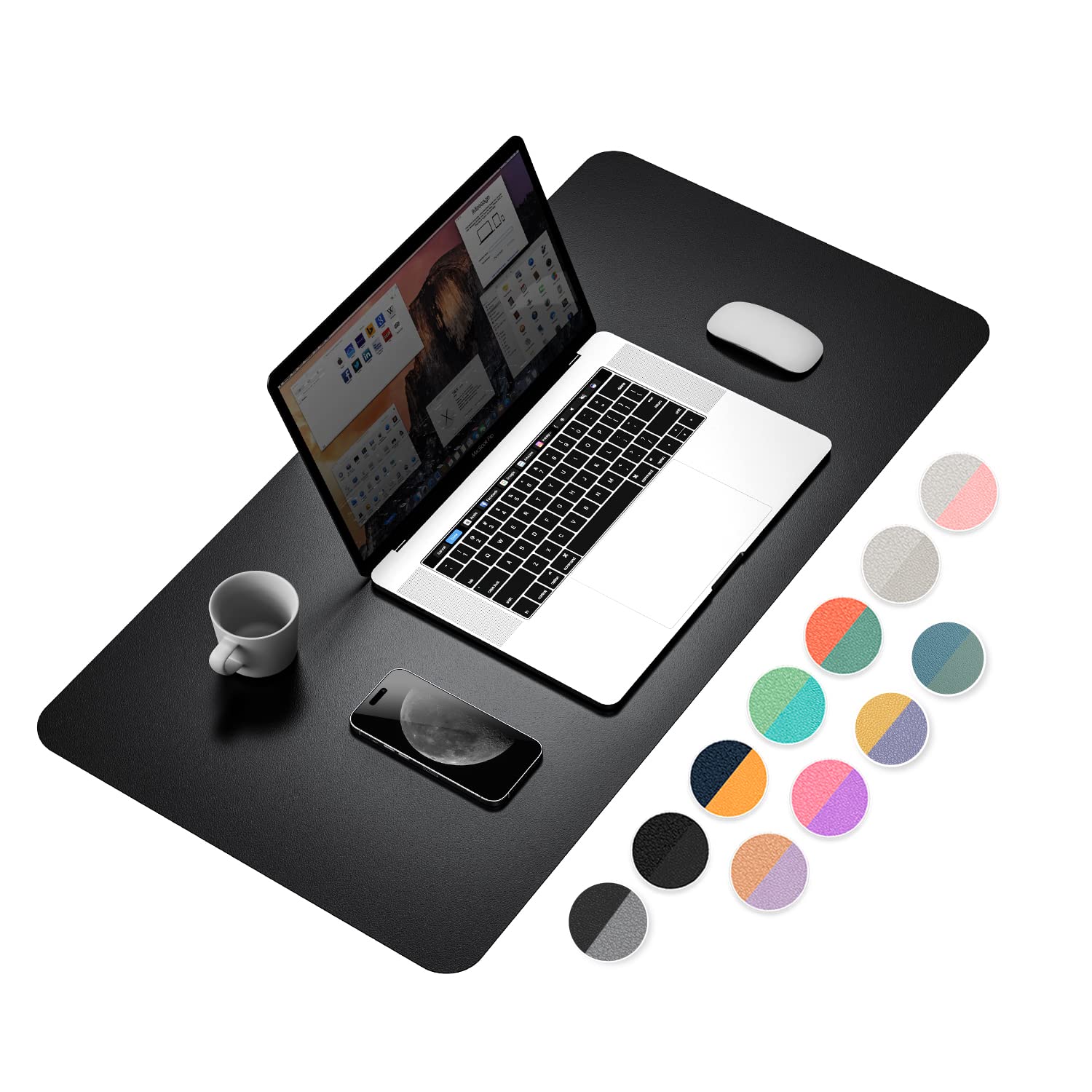 Ysagi Dual-Sided Desk Pad Protector, Waterproof Leather Desk Mat, Large Mouse Pad, Office Desk Pad Writing Pad (31.5' X 15.7',