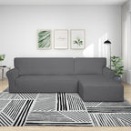 Purefit Super Stretch Sectional Couch Covers - 2 Pcs Spandex Non Slip Sofa Covers With Elastic Bottom For L Shape Sectional Sofa Couch, Great For Kids & Pets (3 Seat Sofa + 2 Seat Chaise, Gray)