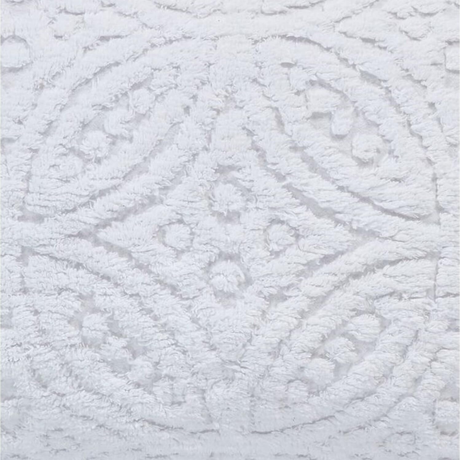 Better Trends Vintage Collection - Solid White Embossed 100% Cotton Chenille Bedding, Loop & Ring Pattern Bedspread King Size -