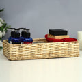 Akway Wicker Basket For Bathroom  Bamboo Organizer, Elegant Cane Serving Trays (Beige, 13 X 6.5 X 3, Rattan, Pack Of 1)