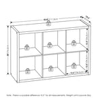Furinno Cubicle Open Back Decorative Cube Storage Organizer, 6-Cube, Dark Oak